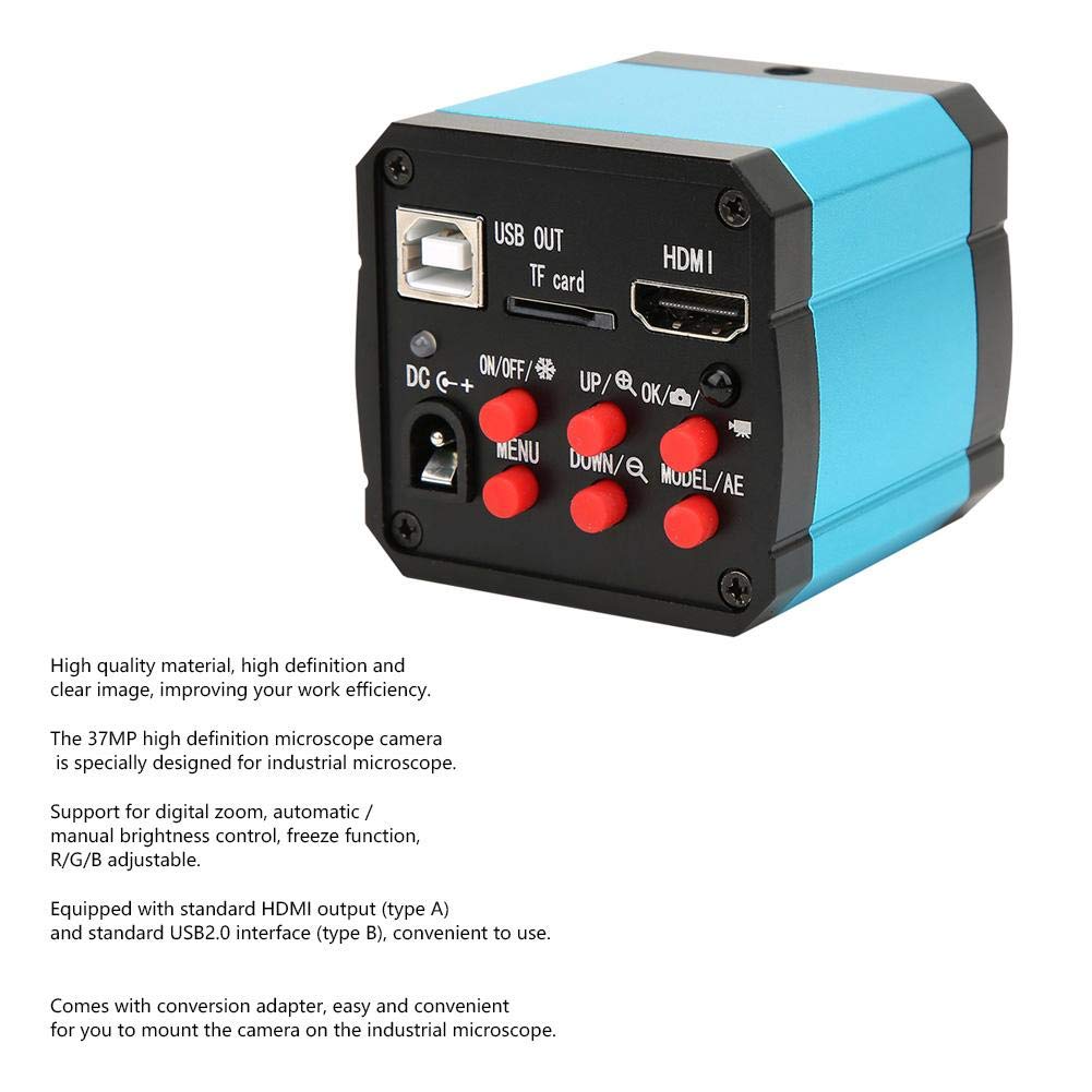 37Mp 1080P 60Fps Usb Microscope Camera Video Industry Microscope Camera With Conversion Adapter, 100 240V Microscope Digital Cam